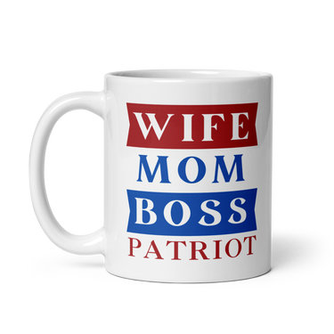 veteran family owned boss lady patriotic mug